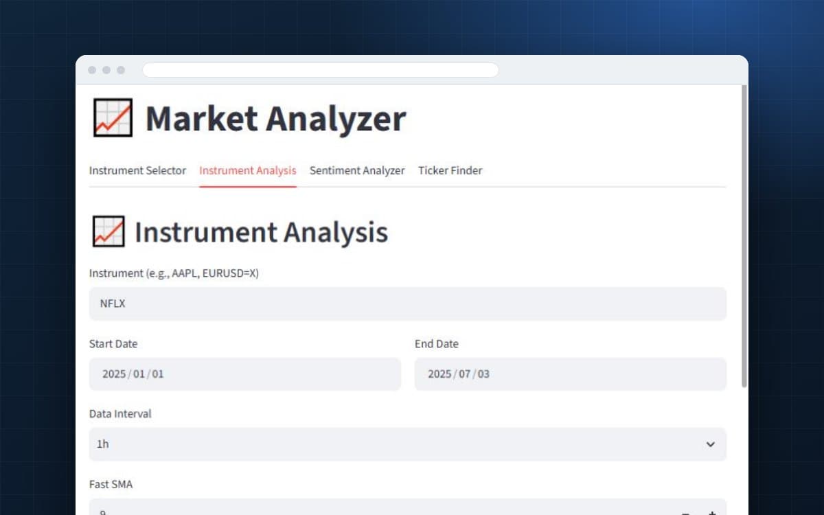 Tradex: market analyzer